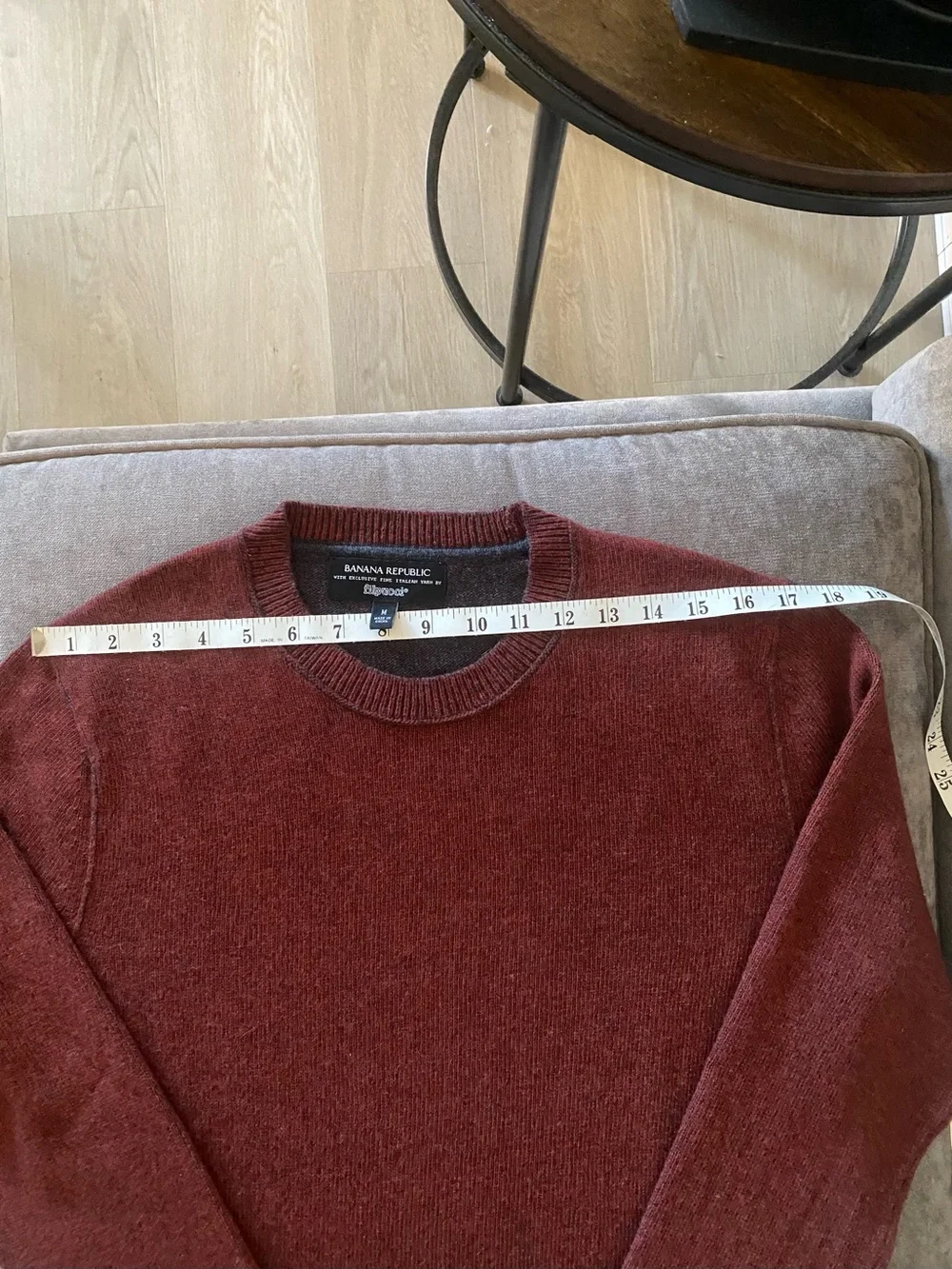 Banana Republic Filpucci Men Medium Merino Wool Blend Crewneck Sweater Rust Red